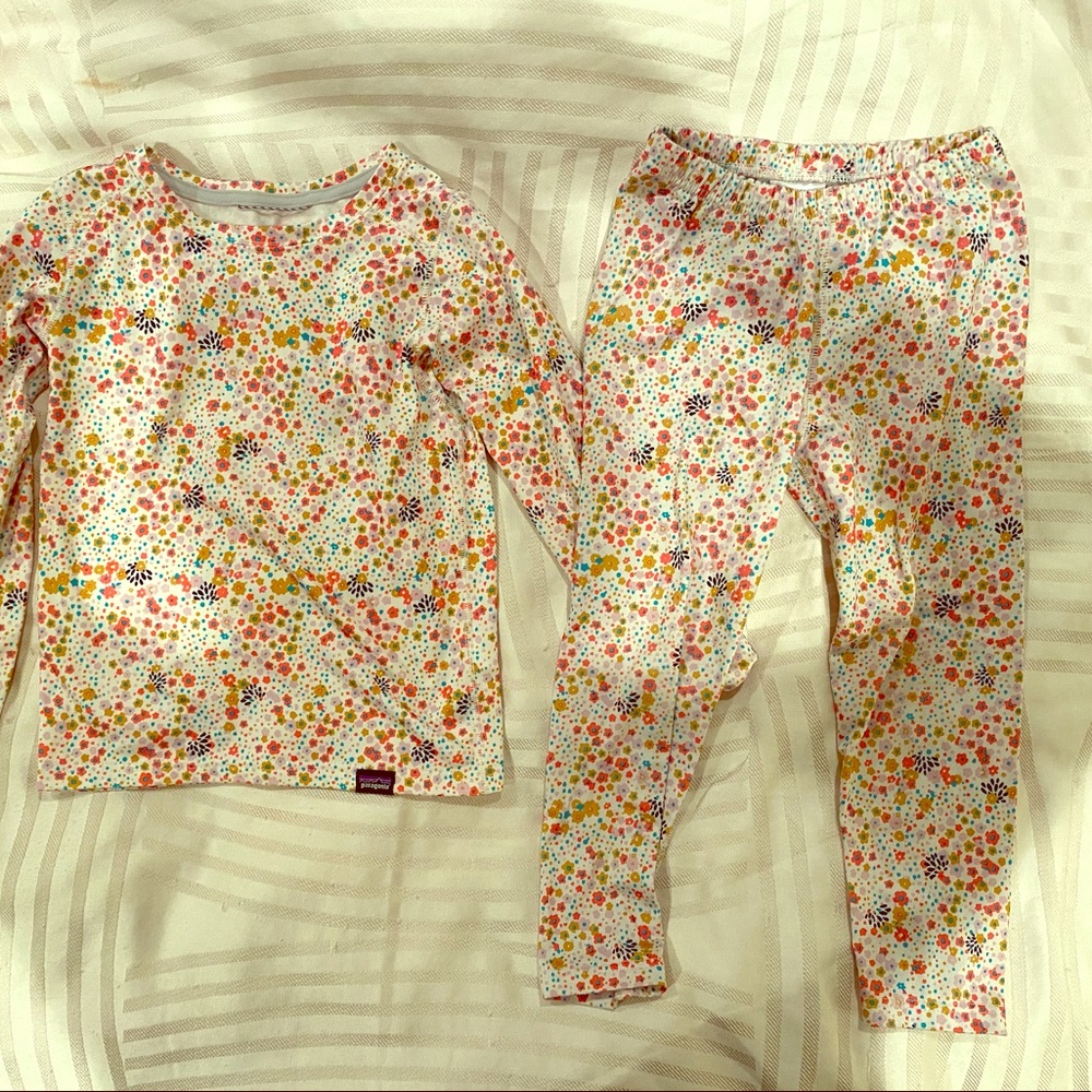 Patagonia Adorable Floral Long Underwear, 4T